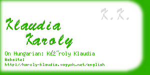 klaudia karoly business card